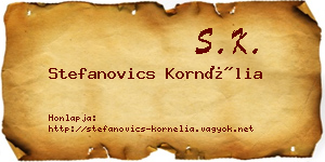 Stefanovics Kornélia névjegykártya